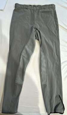 H666 Pikeur Grey Equestrian Knee Patch Riding Breeches 34
